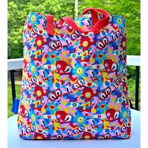 Estee Lauder Floral Hattie Stewart Large Tote New Pop Art Hearts Flowers NNT